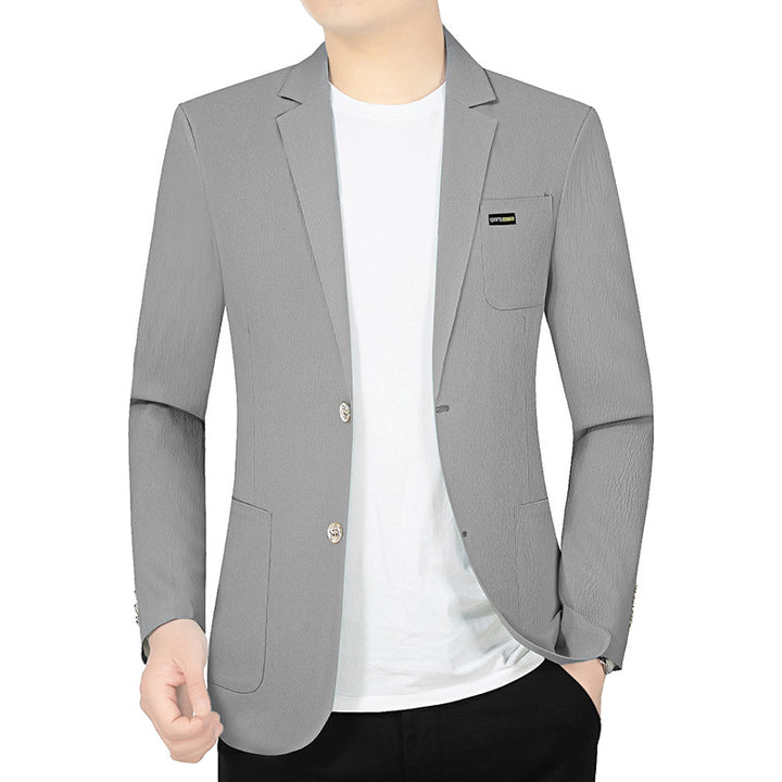 Men's Modern Stretch Business Blazer with Slim Fit and Patch Pockets Mune Fashion