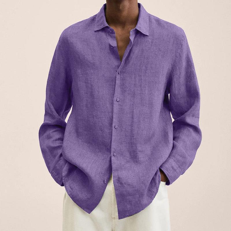 Men's light linen shirt with classic collar and casual relaxed fit Mune Fashion