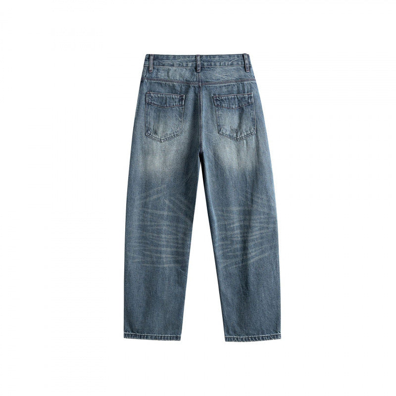 Men's relaxed fit jeans with high waist and used fade Mune Fashion