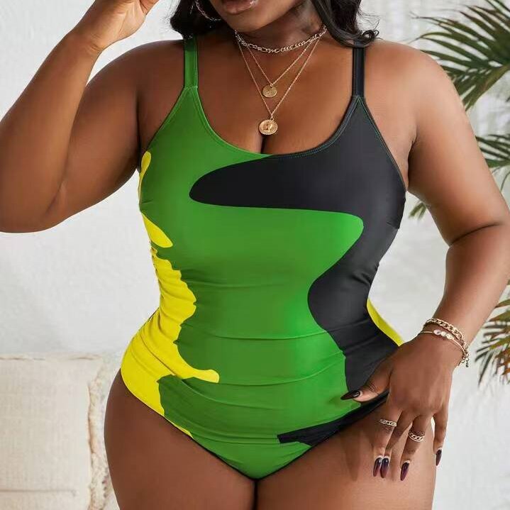Women's One-Piece Swimsuit with Modern Camouflage Design Mune Fashion