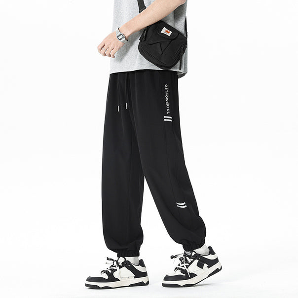 Men's sporty leisure pants with elastic waistband