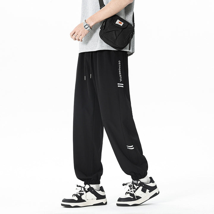 Men's sporty leisure pants with elastic waistband