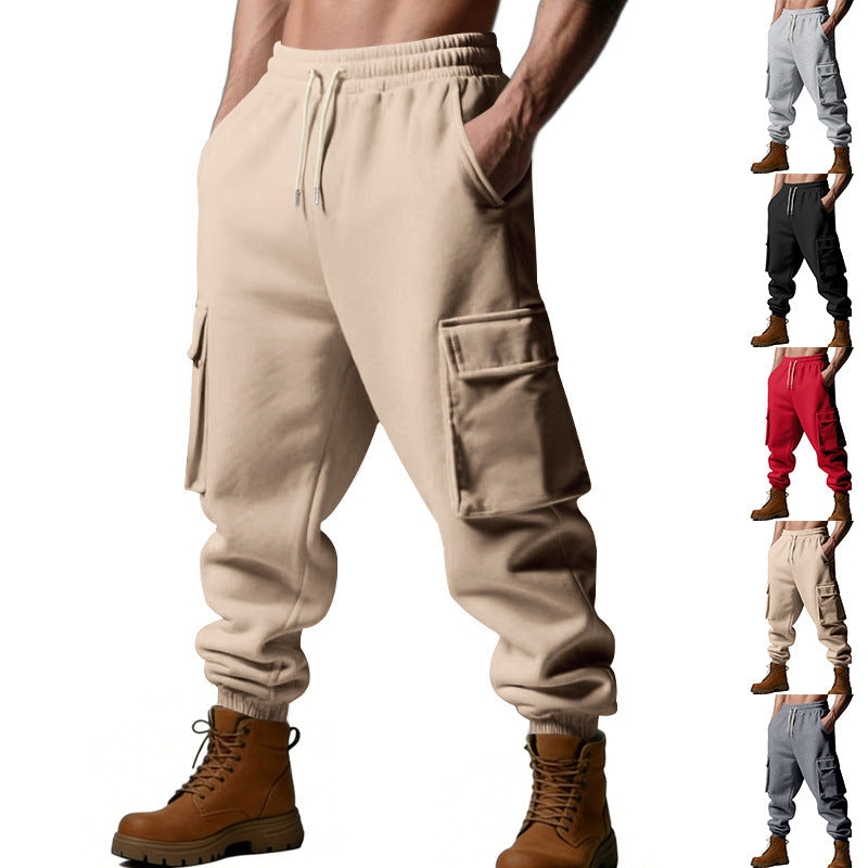 Men's Utility Jogger with Cargo Pockets, Drawstring and Ribbed Cuffs Mune Fashion