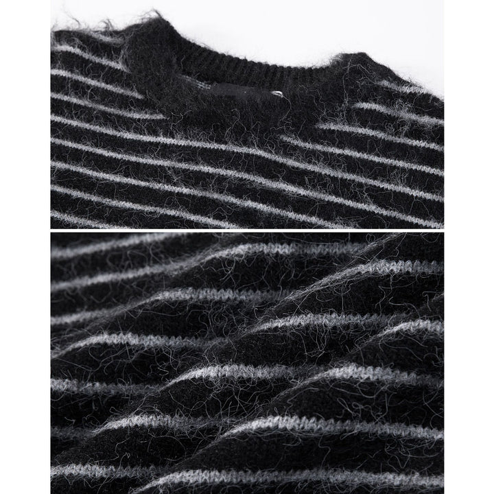 Women Casual Knit Sweater with Stripes Mune Fashion