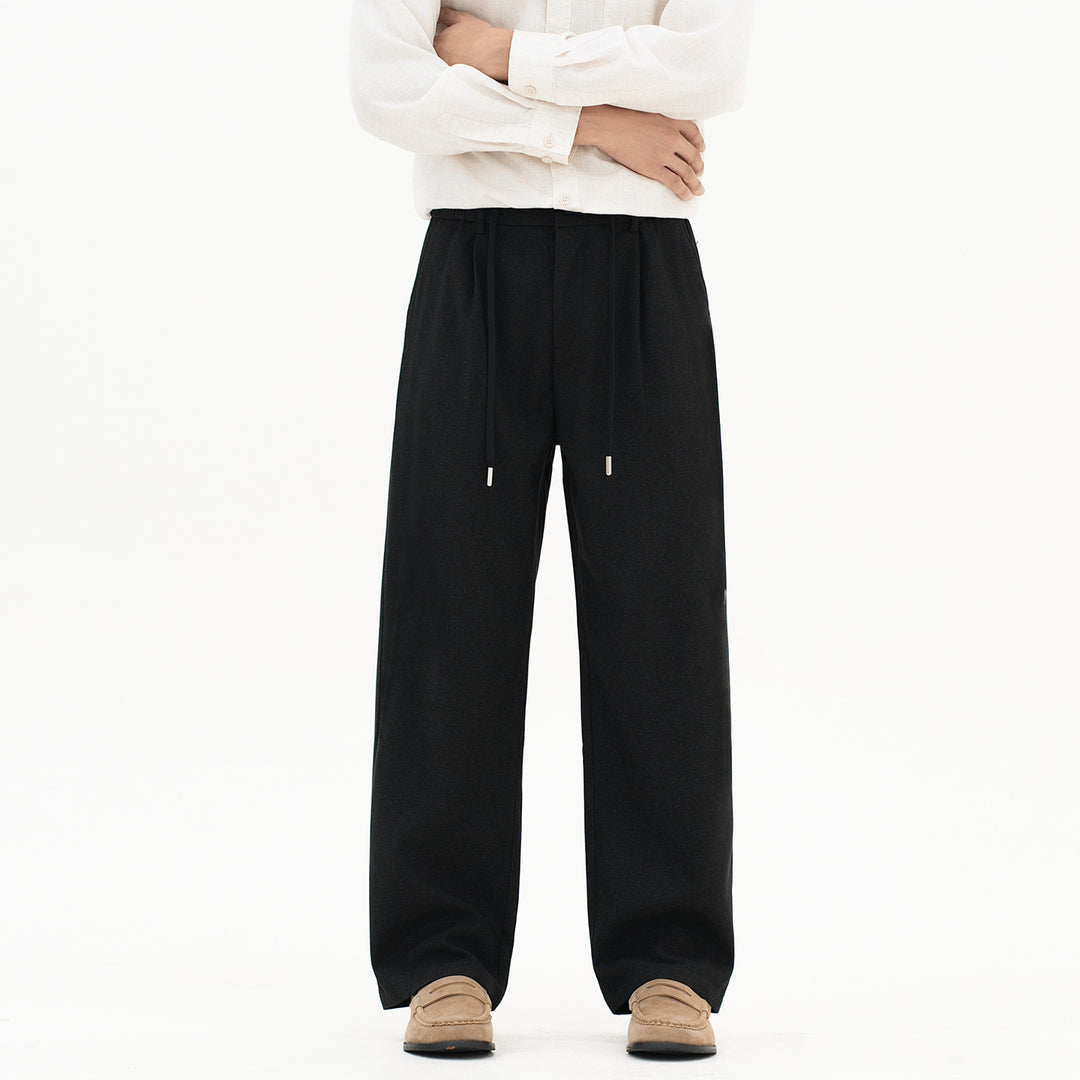 Women wide jersey lounge pants with elastic comfort waistband and drawstring