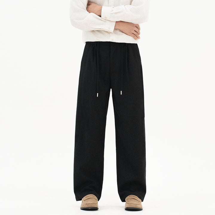 Women wide jersey lounge pants with elastic comfort waistband and drawstring