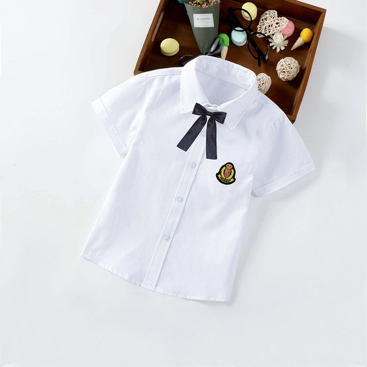 Boys elegant short-sleeved blouse with bow Mune Fashion