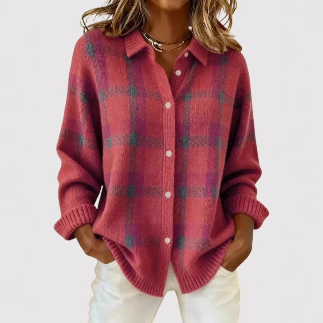 Women’s Fashion Checkered Cardigan