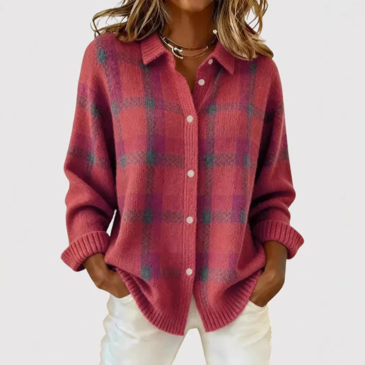 Women’s Fashion Checkered Cardigan