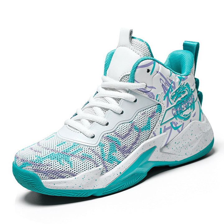 Men's High-Top Basketball Sneaker with Knitted Mesh Upper, Sturdy Heel Cap, and Grippy Profile Sole Mune Fashion