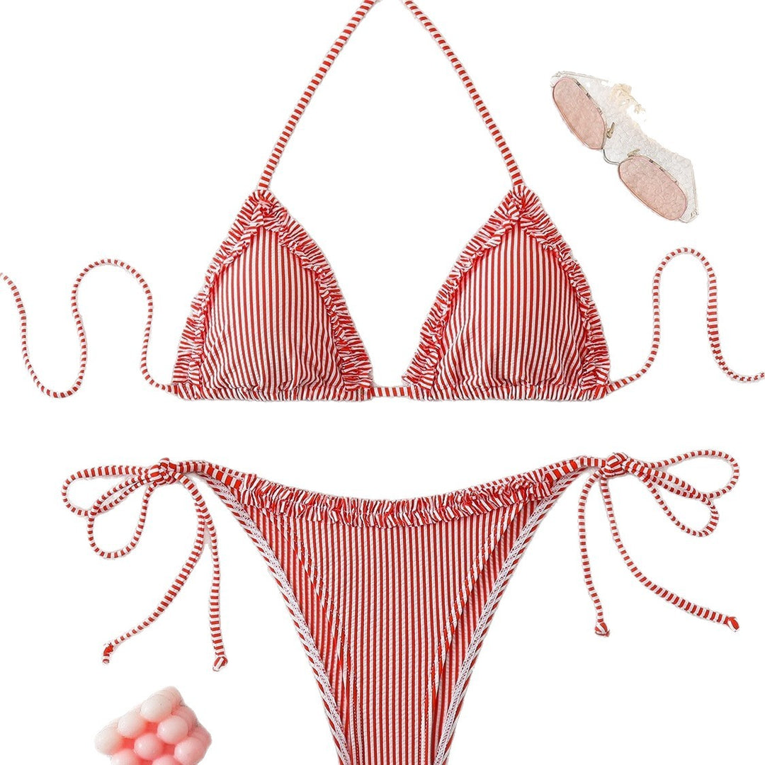 Women Triangle Bikini with casual tie straps Mune Fashion