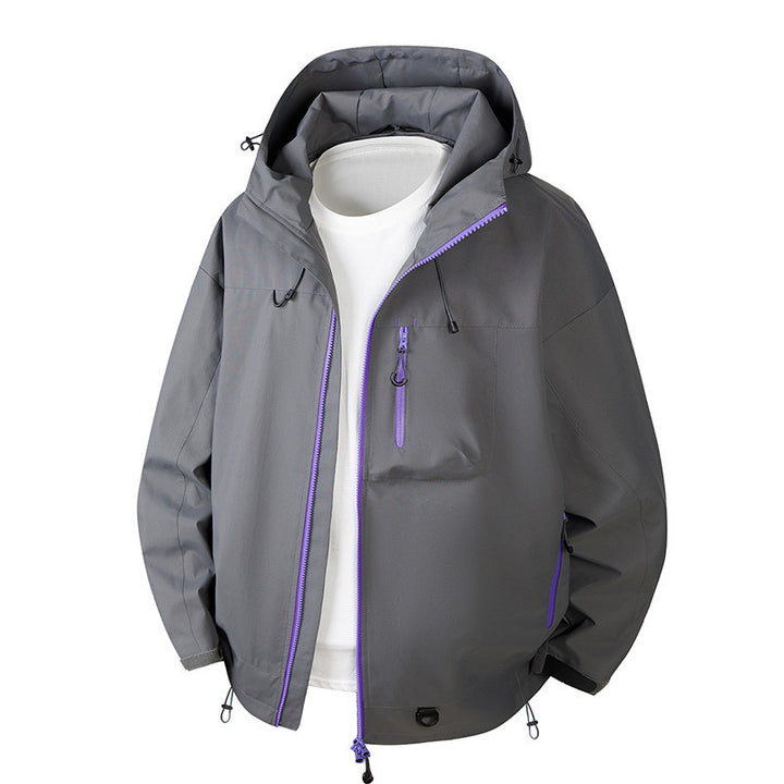 Men's Urban Protection Softshell Jacket with Adjustable Hood, Contrast Zippers, and Chest Pocket Mune Fashion