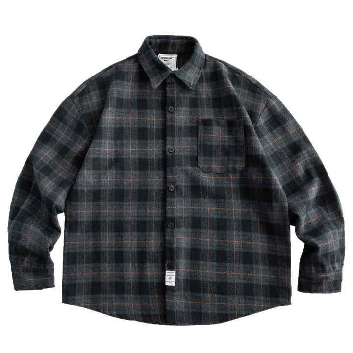 Men's Checked Overshirt-Jacket in Boxy-Relaxed Cut Mune Fashion