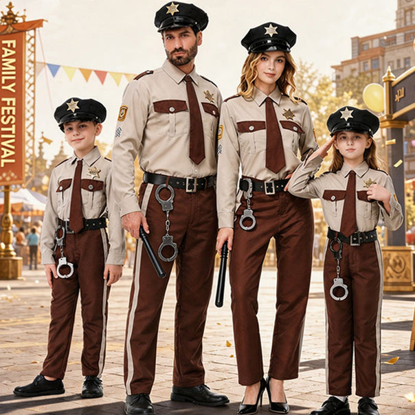 Men's police costume with decorative uniform and accessories Mune Fashion