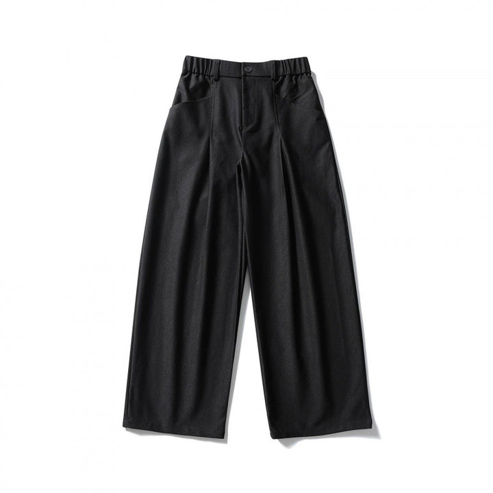 Women High-waisted Culotte Pants with elastic back, soft twill and decorative front pleats Mune Fashion