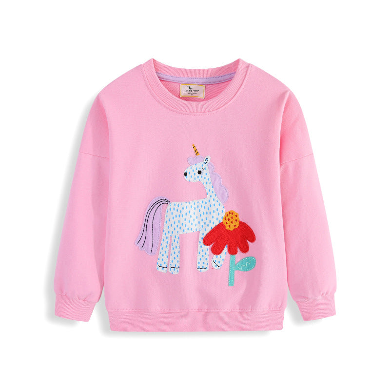 Girls sweatshirt with cute unicorn and flower design Mune Fashion