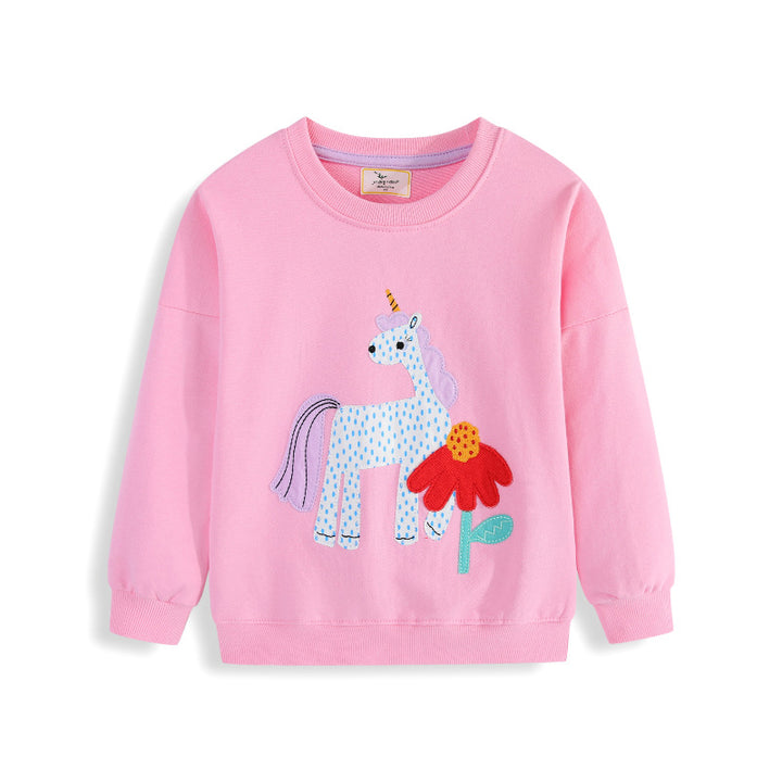 Girls sweatshirt with cute unicorn and flower design Mune Fashion