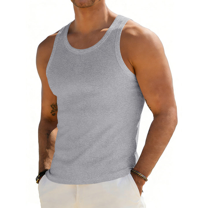 Men's ribbed casual tank top with wide straps and a fitted cut Mune Fashion
