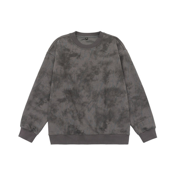 Unisex Oversize Sweatshirt with Vintage Camouflage Look and Ribbed Cuffs Mune Fashion