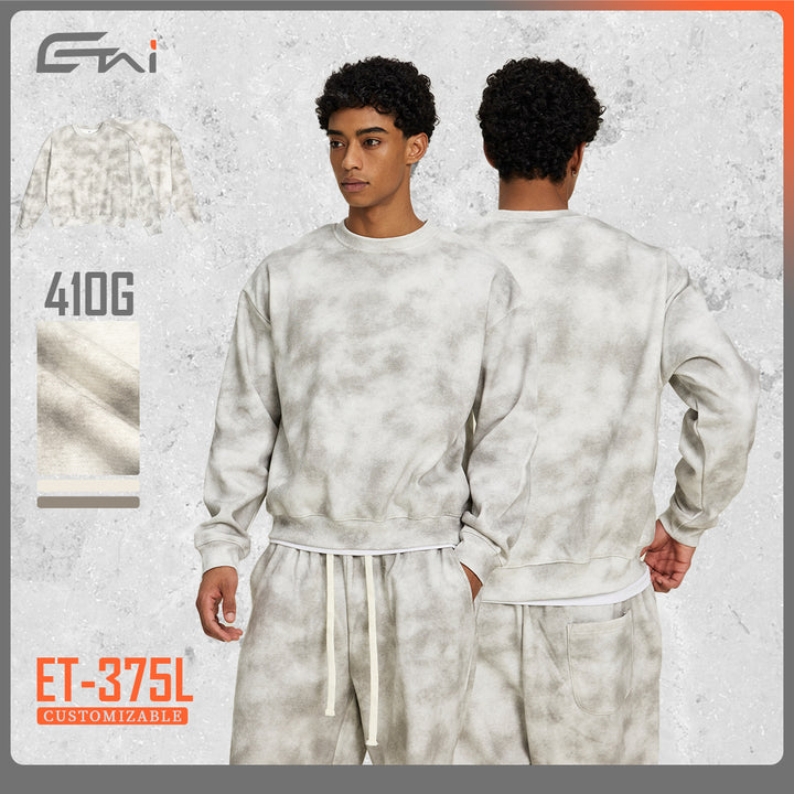 Unisex Oversized Sweatshirt with faded fog look and round neckline Mune Fashion