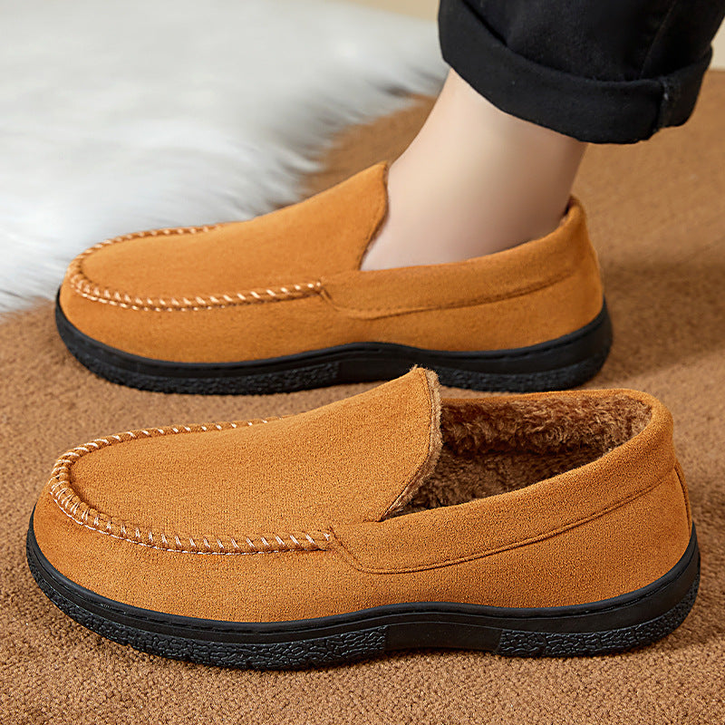 Men's non-insulated moccasin house slipper with teddy lining, soft microfiber surface, and non-slip profiled rubber sole Mune Fashion