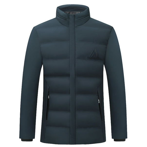 Men's quilted city jacket with stand-up collar, water-repellent surface, and concealed zipper Mune Fashion
