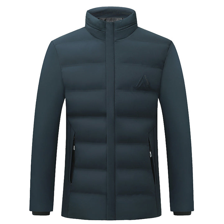 Men's quilted city jacket with stand-up collar, water-repellent surface, and concealed zipper Mune Fashion