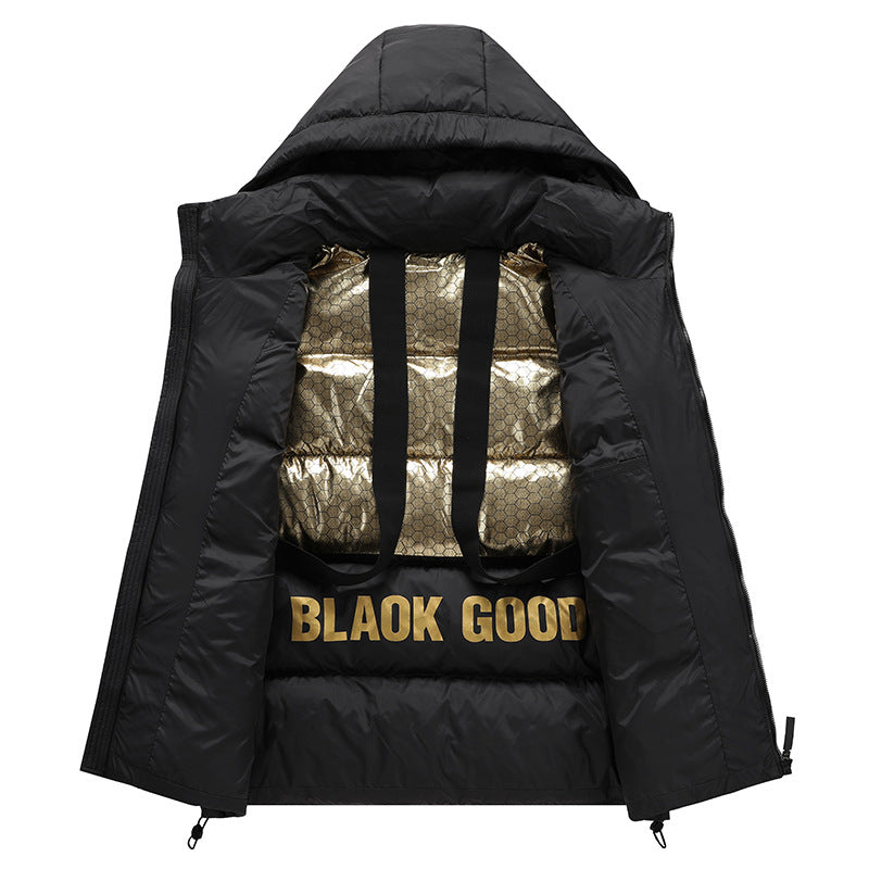 Men's Padded Hooded Jacket with Thermal Insulation and Water-Repellent Outer Material Mune Fashion