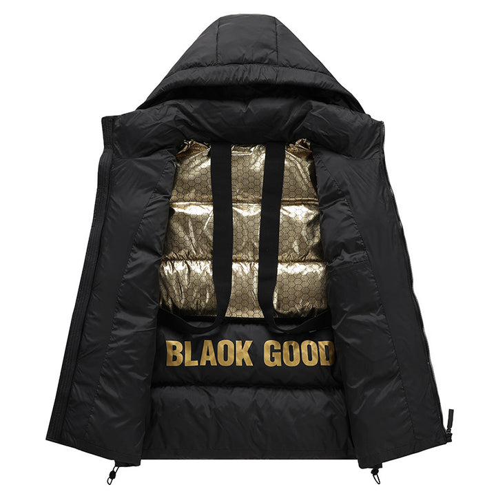 Men's Padded Hooded Jacket with Thermal Insulation and Water-Repellent Outer Material Mune Fashion