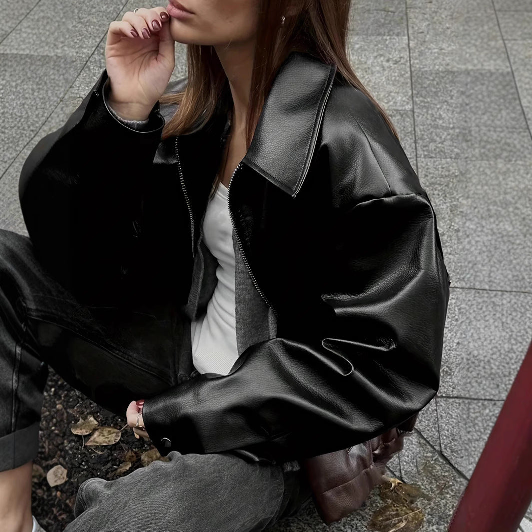 Women's Classic Faux Leather Jacket