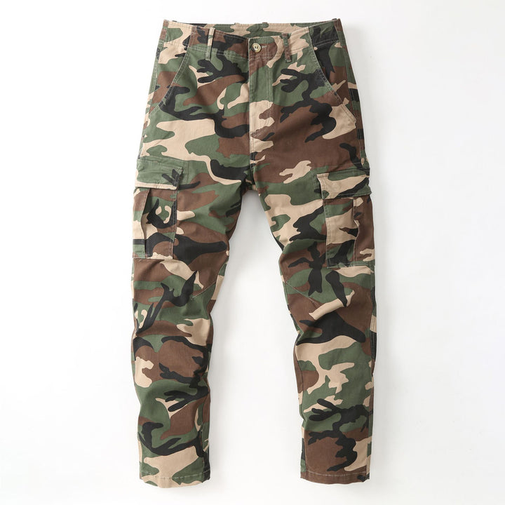 Men's cargo pants with camouflage pattern and multiple utility pockets Mune Fashion