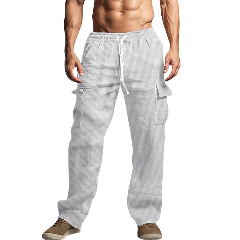 Men's cargo-style cord pants with drawstring and patch pockets Mune Fashion