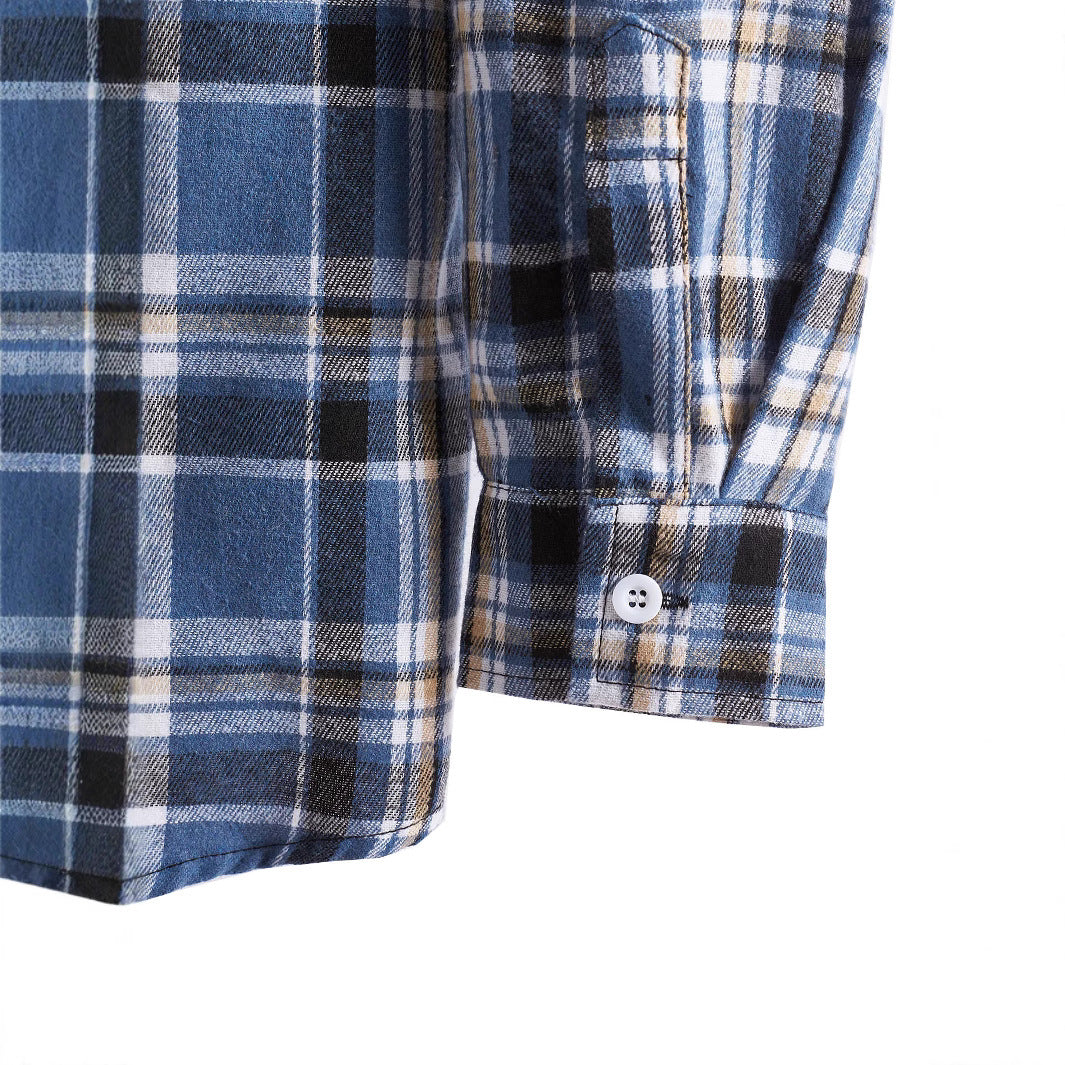 Men's Flannel Shirt with Integrated Hood Mune