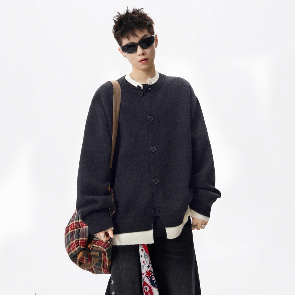 Women's Oversized Cardigan with Button Placket Mune Fashion