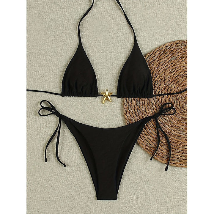 Women's Triangle Bikini with Decorative Star Pendant Mune Fashion