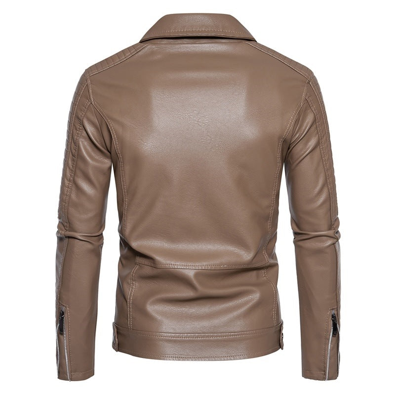 Men's Stylish Faux Leather Biker Jacket Mune Fashion