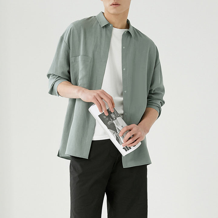 Men's overshirt made of cotton blend with chest pocket Mune Fashion
