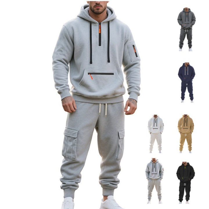 Men's Urban Cargo Jogging Set with Utility Hoodie, Zipper Details and Cargo Joggers Mune Fashion