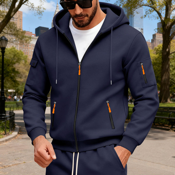 Men's hooded jacket with water-repellent zippers and multifunctional pockets Mune Fashion