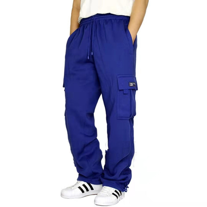 Men's casual cargo joggers with drawstring waistband and patched cargo pockets Mune Fashion