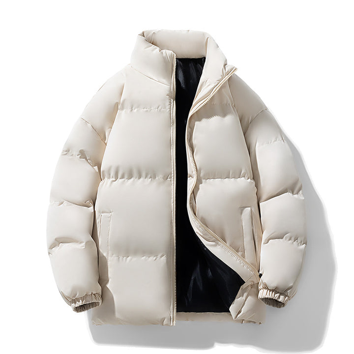 Men's Padded Puffer Transition Jacket with Stand Collar, Zipper & Elastic Cuffs Mune Fashion