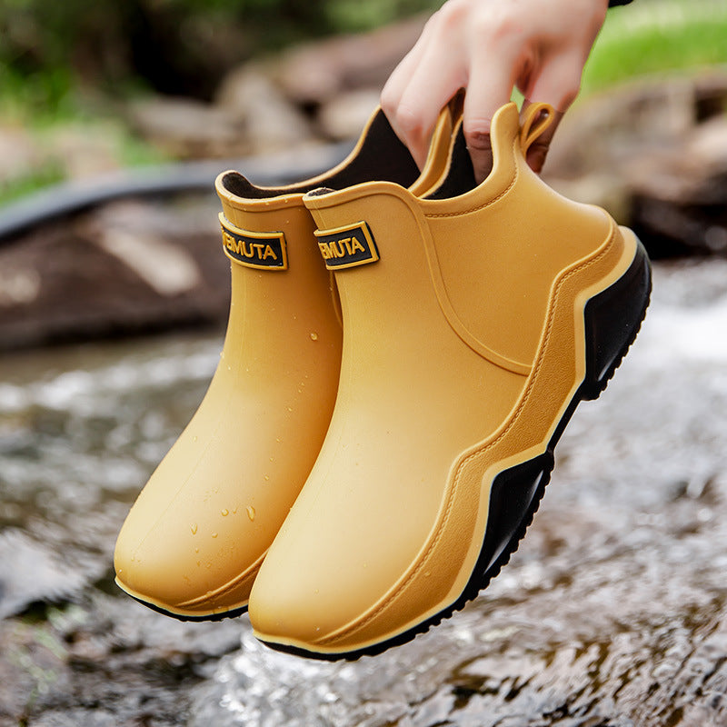 Women's waterproof short boots with foldable collar Mune Fashion