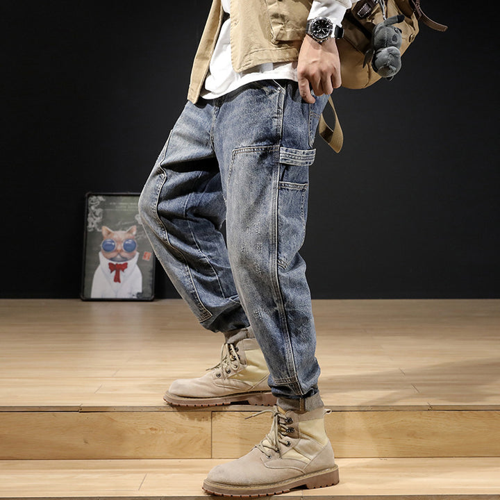 Men's Casual Cargo Pants with Wide Legs Mune Fashion