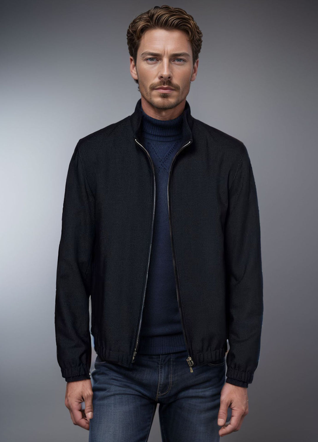 Men's Light Zip Transition Jacket with Stand Collar and Minimal Seams Mune Fashion