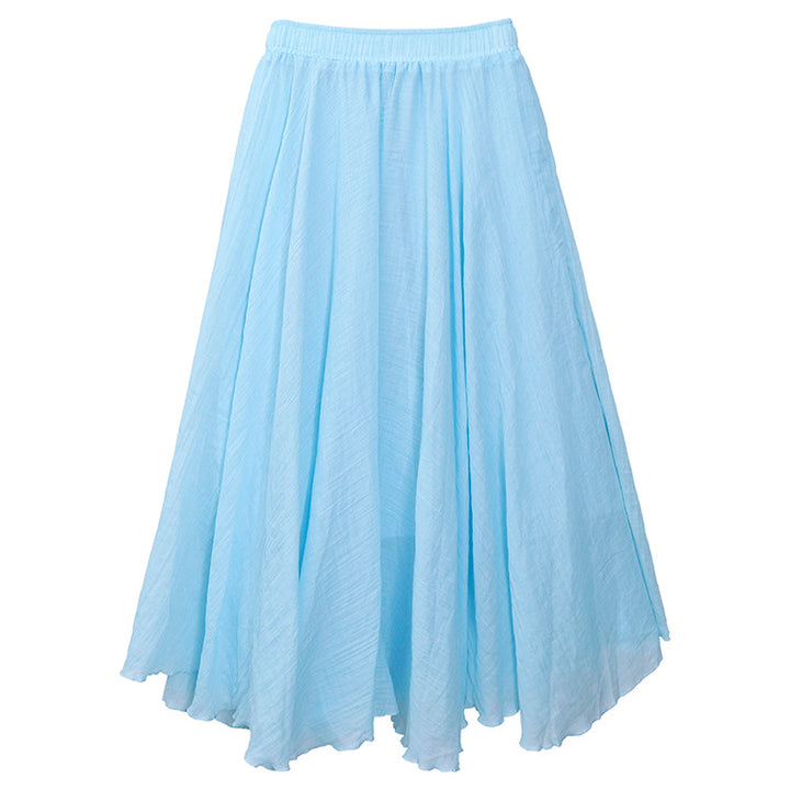 Women's flowing midi maxi skirt with elasticated waistband and elegant circle shape Mune Fashion