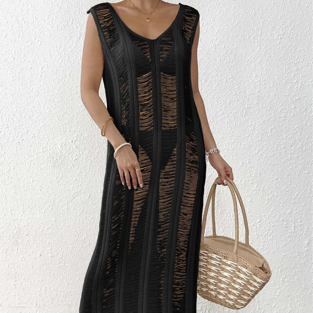 Women's airy beach cover-up with elegant fringes Mune Fashion