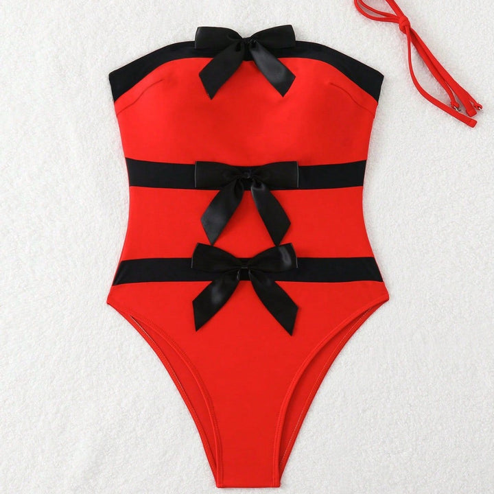 Women's Bandeau Swimsuit with Decorative Bows Mune Fashion