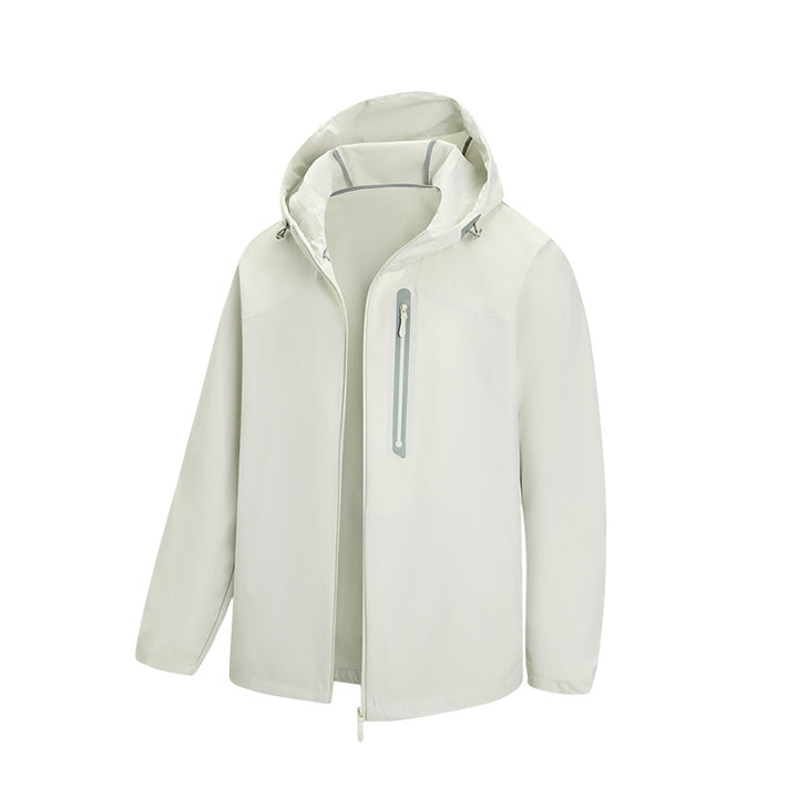 Herren Atmungsaktive Softshell-Kapuzenjacke mit wasserdichter Brusttasche und elastischem Saum Mune Fashion