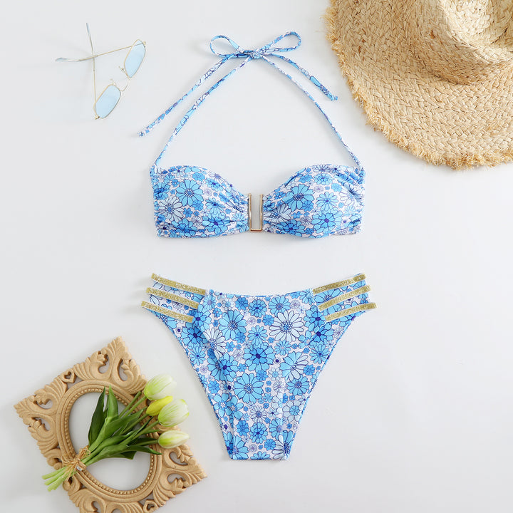 Women Bikini Set with fashionable ruffles and adjustable straps Mune Fashion