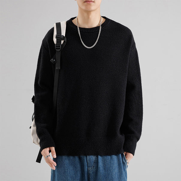 Men's Oversize Round Neck Pullover made of soft fine knit Mune Fashion